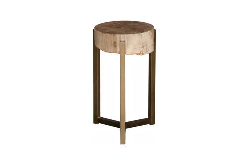 Phillips Collection Petrified Slice Trident Base Large Side Table