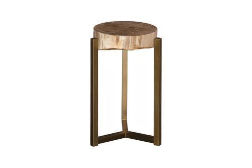 Phillips Collection Petrified Slice Trident Base Large Side Table