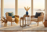 Phillips Collection Petrified Slice Trident Base Large Side Table