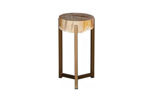 Phillips Collection Petrified Slice Trident Base Medium Side Table