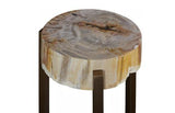 Phillips Collection Petrified Slice Trident Base Medium Side Table
