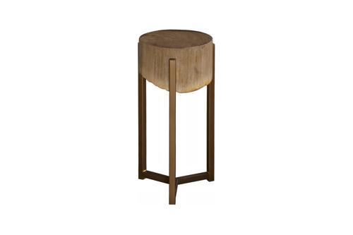 Phillips Collection Petrified Slice Trident Base Small Side Table