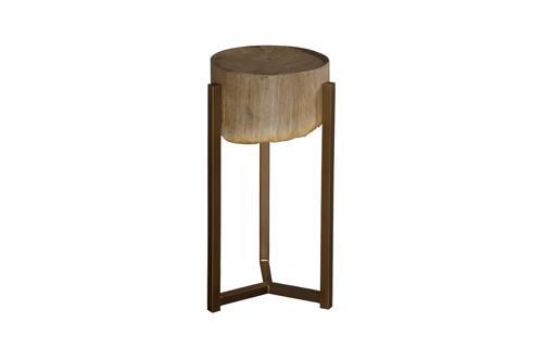Phillips Collection Petrified Slice Trident Base Small Side Table