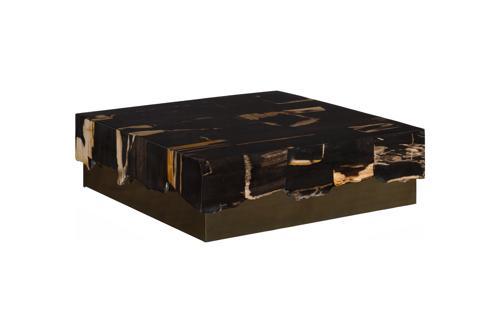 Phillips Collection Petramosaic Brass Base Coffee Table