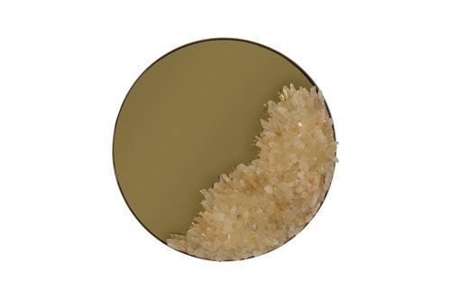 Phillips Collection Aura Crystal Brass Frame Small Mirror