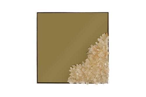 Phillips Collection Aura Crystal , Brass Frame, Square Lower Right Mirror