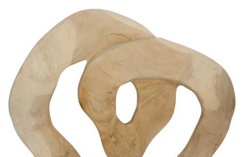 Phillips Collection Swirl Wall Tile, Teak Wood, Assorted, Bleached Off White Wall Art