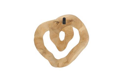 Phillips Collection Swirl Wall Tile, Teak Wood, Assorted, Bleached Off White Wall Art