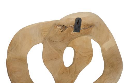 Phillips Collection Swirl Wall Tile, Teak Wood, Assorted, Bleached Off White Wall Art
