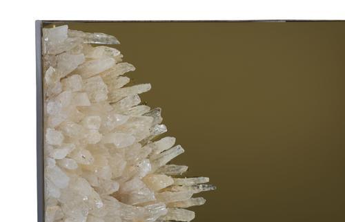 Phillips Collection Aura Crystal , Brass Frame, Square Left Mirror