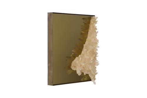 Phillips Collection Aura Crystal , Brass Frame, Square Right Mirror