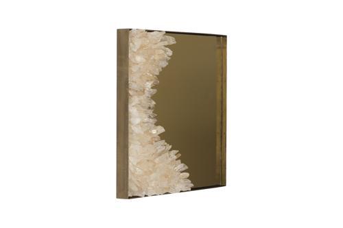 Phillips Collection Aura Crystal , Brass Frame, Square Concave Left Mirror