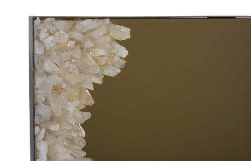 Phillips Collection Aura Crystal , Brass Frame, Square Concave Left Mirror