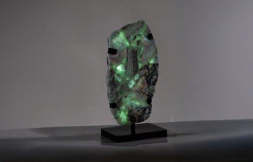 Phillips Collection Onyx Lamp on Black Base Fluorite Floor Lamp