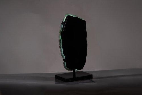 Phillips Collection Onyx Lamp on Black Base Fluorite Floor Lamp