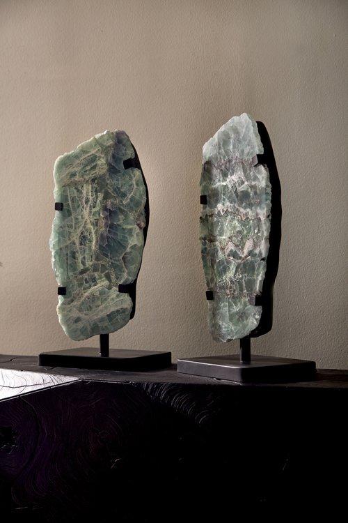 Phillips Collection Onyx Lamp on Black Base Fluorite Floor Lamp