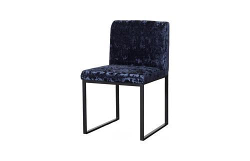 Phillips Collection Frozen Dining Deluxe Blue Matte Black Metal Frame Chair