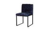 Phillips Collection Frozen Dining Deluxe Blue Matte Black Metal Frame Chair
