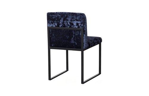 Phillips Collection Frozen Dining Deluxe Blue Matte Black Metal Frame Chair