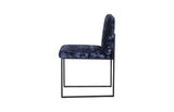 Phillips Collection Frozen Dining Deluxe Blue Matte Black Metal Frame Chair