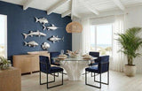Phillips Collection Frozen Dining Deluxe Blue Matte Black Metal Frame Chair