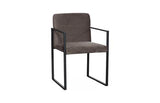 Phillips Collection Frozen Arm Velvet Taupe Matte Black Metal Frame Chair