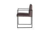 Phillips Collection Frozen Arm Velvet Taupe Matte Black Metal Frame Chair