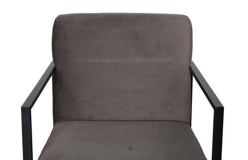Phillips Collection Frozen Arm Velvet Taupe Matte Black Metal Frame Chair