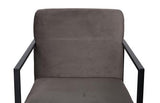 Phillips Collection Frozen Arm Velvet Taupe Matte Black Metal Frame Chair