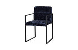 Phillips Collection Frozen Arm Deluxe Blue Matte Black Metal Frame Chair
