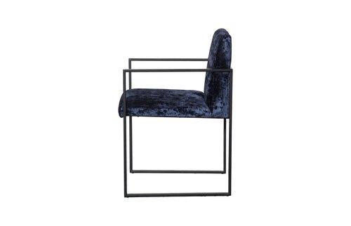 Phillips Collection Frozen Arm Deluxe Blue Matte Black Metal Frame Chair