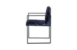 Phillips Collection Frozen Arm Deluxe Blue Matte Black Metal Frame Chair