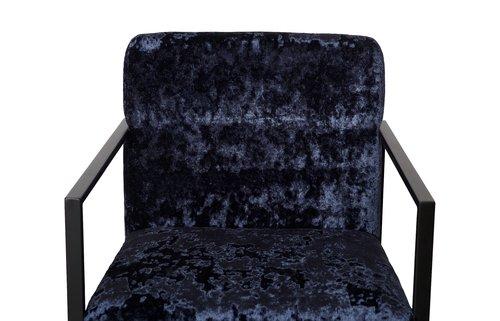 Phillips Collection Frozen Arm Deluxe Blue Matte Black Metal Frame Chair