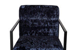 Phillips Collection Frozen Arm Deluxe Blue Matte Black Metal Frame Chair