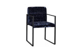 Phillips Collection Frozen Arm Deluxe Blue Matte Black Metal Frame Chair