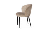 Phillips Collection Camel Dining , Set Of 2 Velvet Dark Beige & Lush Beige Matte Black Metal Frame Chair