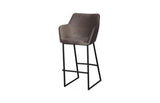Phillips Collection Sienna Velvet Taupe Matte Black Metal Frame Bar Stool