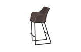 Phillips Collection Sienna Velvet Taupe Matte Black Metal Frame Bar Stool