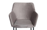 Phillips Collection Sienna Velvet Taupe Matte Black Metal Frame Bar Stool