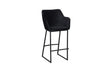 Phillips Collection Sienna Velvet Black Matte Black Metal Frame Bar Stool