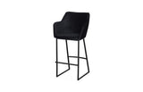 Phillips Collection Sienna Velvet Black Matte Black Metal Frame Bar Stool