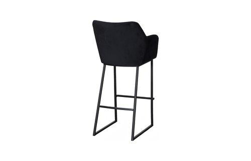 Phillips Collection Sienna Velvet Black Matte Black Metal Frame Bar Stool