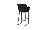 Phillips Collection Sienna Velvet Black Matte Black Metal Frame Bar Stool