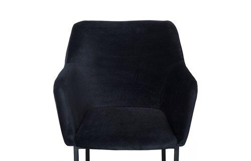Phillips Collection Sienna Velvet Black Matte Black Metal Frame Bar Stool