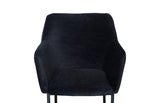 Phillips Collection Sienna Velvet Black Matte Black Metal Frame Bar Stool