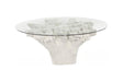 Phillips Collection Cast Root , Roman Stone 72" Glass Top Dining Table