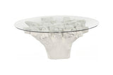 Phillips Collection Cast Root , Roman Stone 72" Glass Top Dining Table