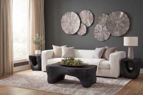 Phillips Collection Strata Charcoal Stone Side Table