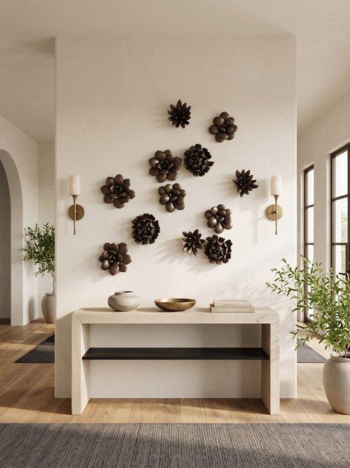 Phillips Collection Waterfall  Table W/ Shelf Bleached Console