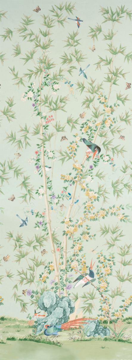 Schumacher Brighton Pavilion Panel Celadon Fabric